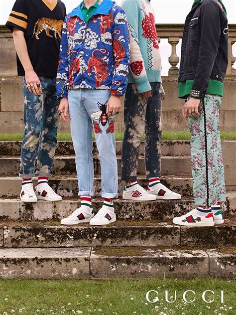 gucci sneakers outfits|Gucci ace sneakers men outfit.